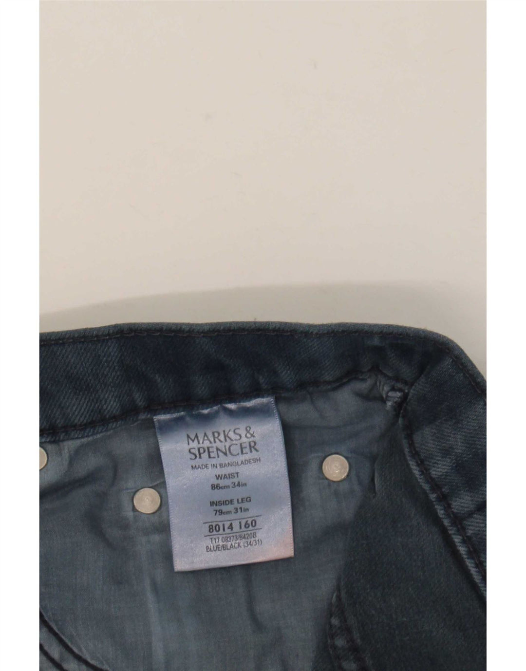 Marks & Spencer Mens Blue Harbour Straight Jeans W34 L31 Navy Cotton