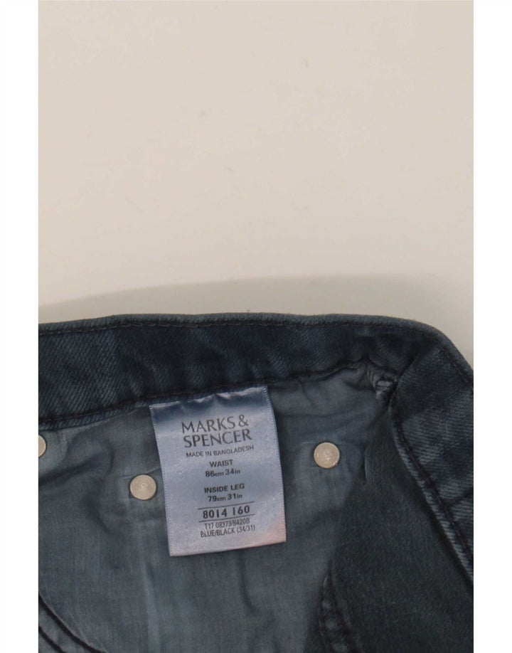 Marks & Spencer Mens Blue Harbour Straight Jeans W34 L31 Navy Cotton