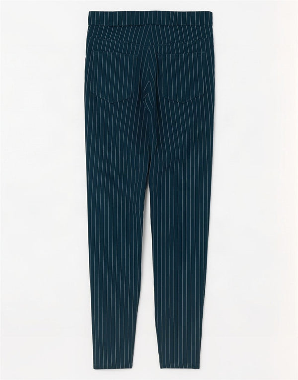 Pantaloni casual da donna Marks & Spencer UK 8 piccoli W26 L27 gessato verde