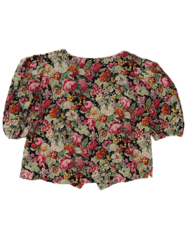 Meico Chemisier court à manches courtes pour femme UK 18 XL Multicolore Floral