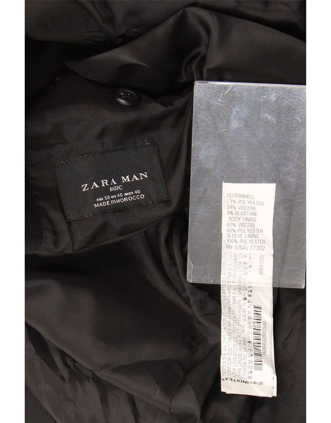 ZARA Herren-Blazer mit 2 Knöpfen, EU 50, mittelschwarz, Polyester