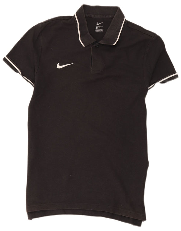NIKE Poloshirt til mænd, medium sort stribet bomuld