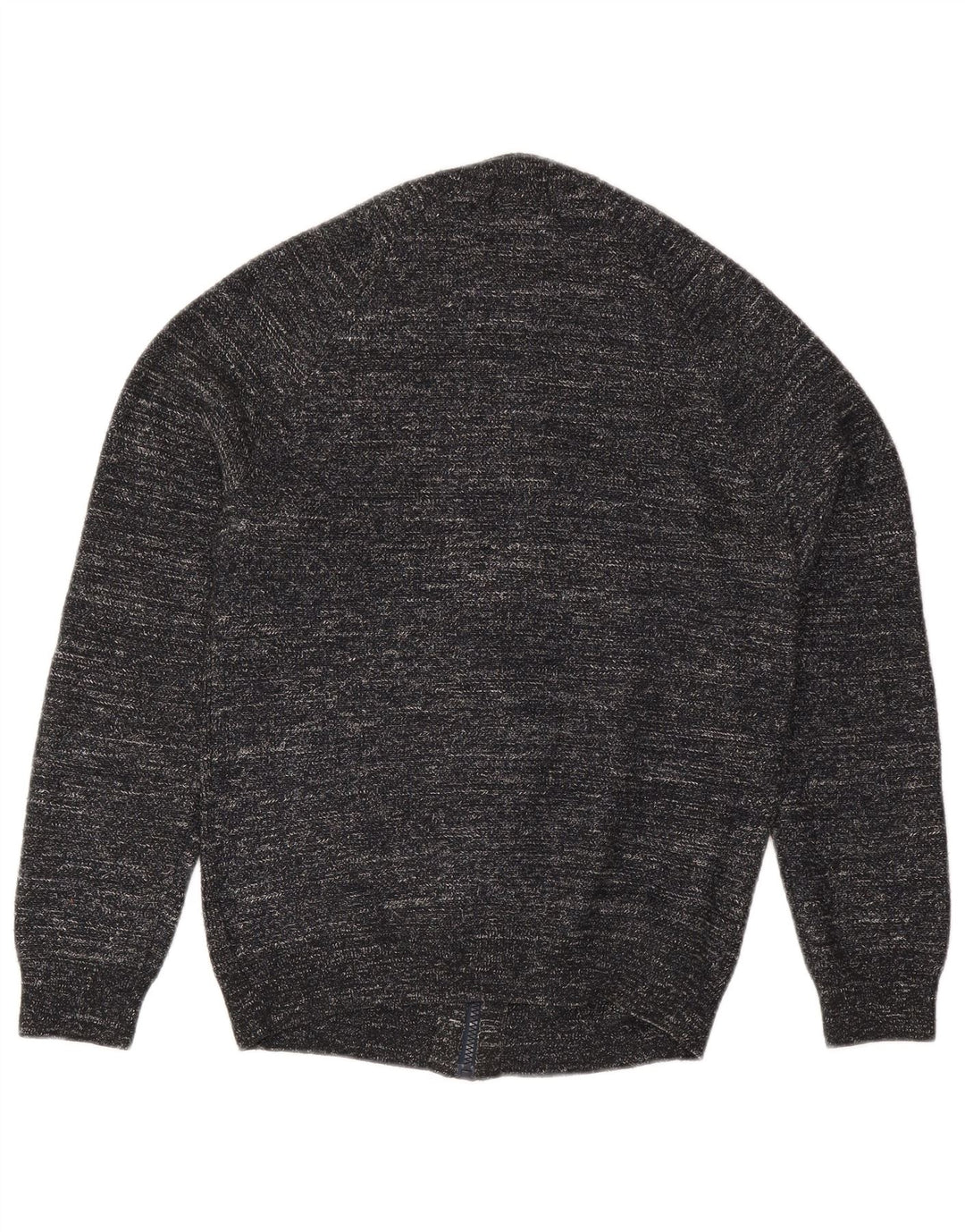 Marks & Spencer Męski sweter rozpinany, mały, czarny, nakrapiany poliester