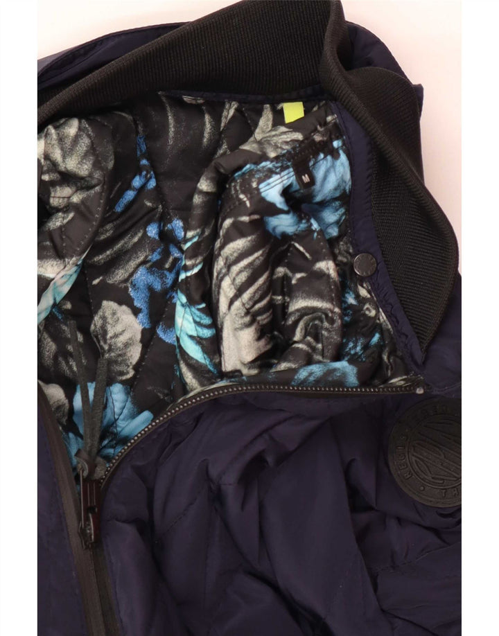 Jaqueta acolchoada masculina Replay UK 38 poliéster azul marinho médio