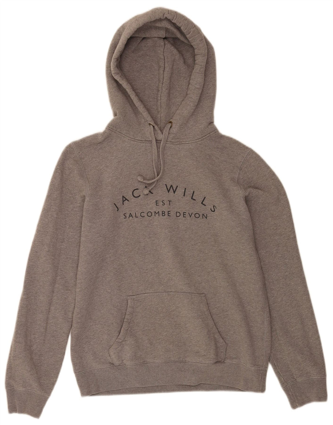 Jack Wills Womens Salcombe Devon Hoodie Jumper UK 12 Medium Grey Flecked