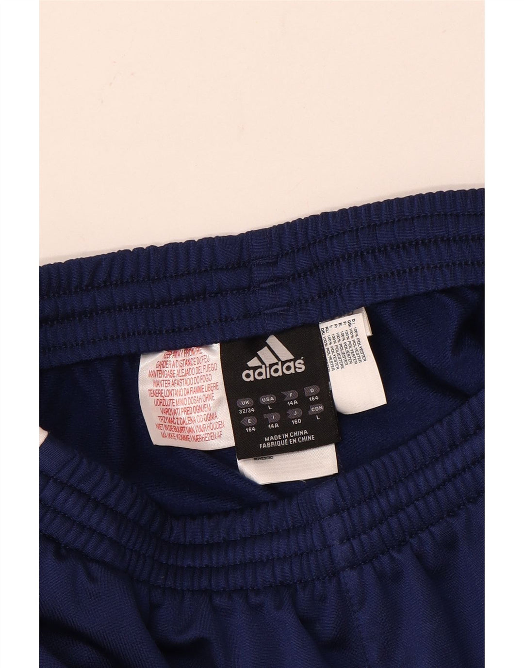 Adidas Boys Tracksuit Trousers 13-14 Years Blue Colourblock Polyester