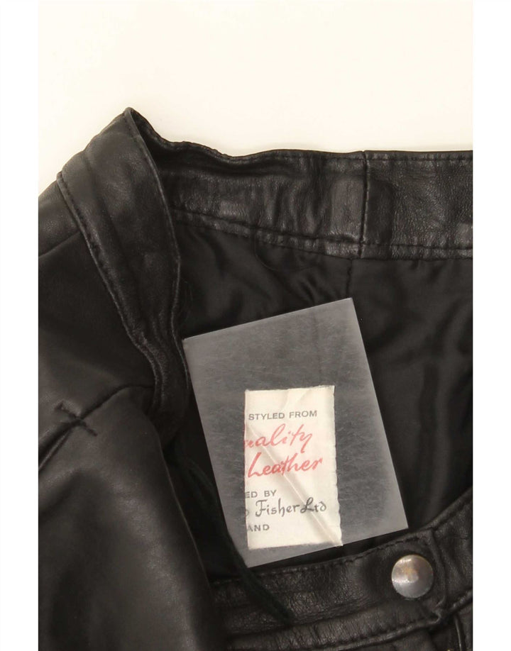 Vintage Damen Lederrock W28 Medium Schwarz