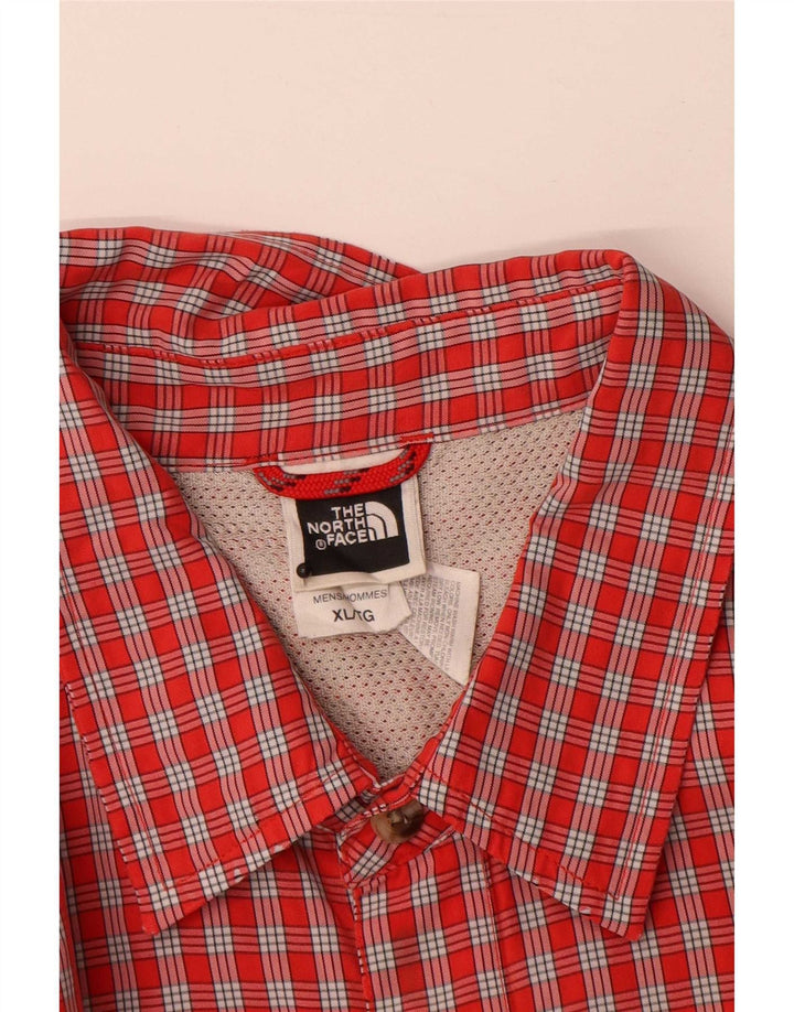 The North Face Mens Short Sleeve Shirt XL Red Check Modal