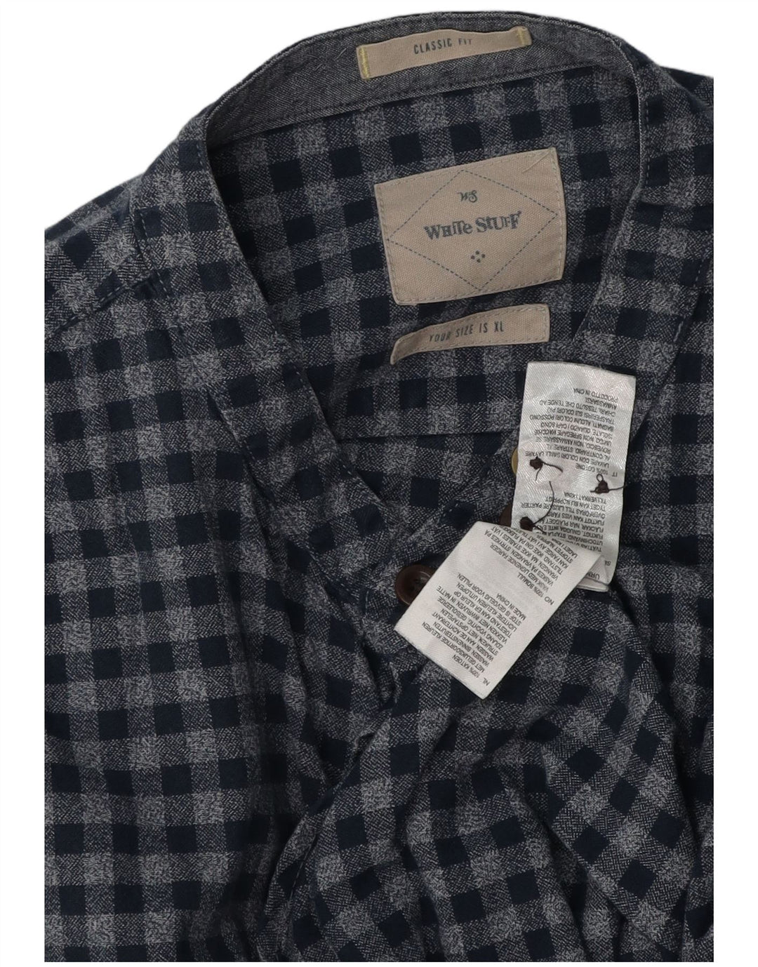 Camicia da uomo Classic Fit di White Stuff XL in cotone a quadretti blu