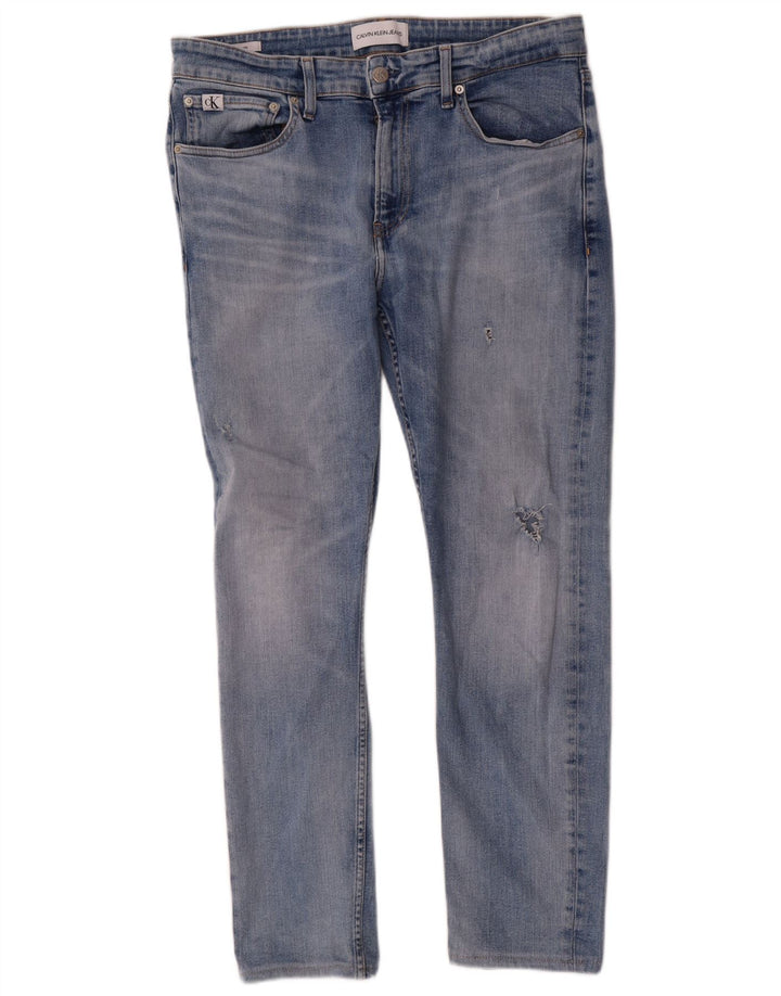 Calvin Klein Mens Slim Jeans W32 L30 Blue Cotton