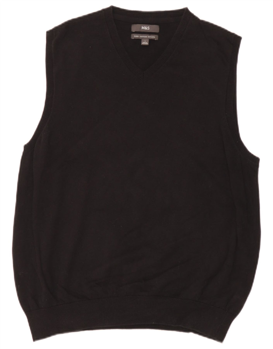 Marks & Spencer Mens Vest Tank Top Large Black Cotton