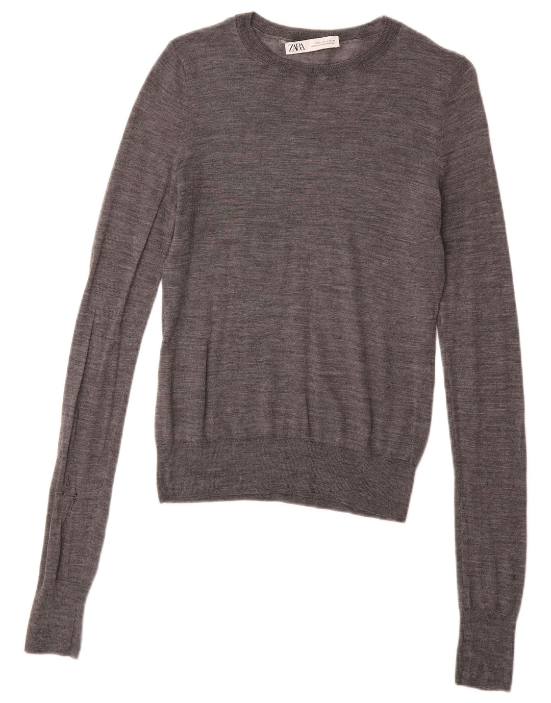 ZARA Womens Boat Neck Jumper Sweater UK 10 Small Grey