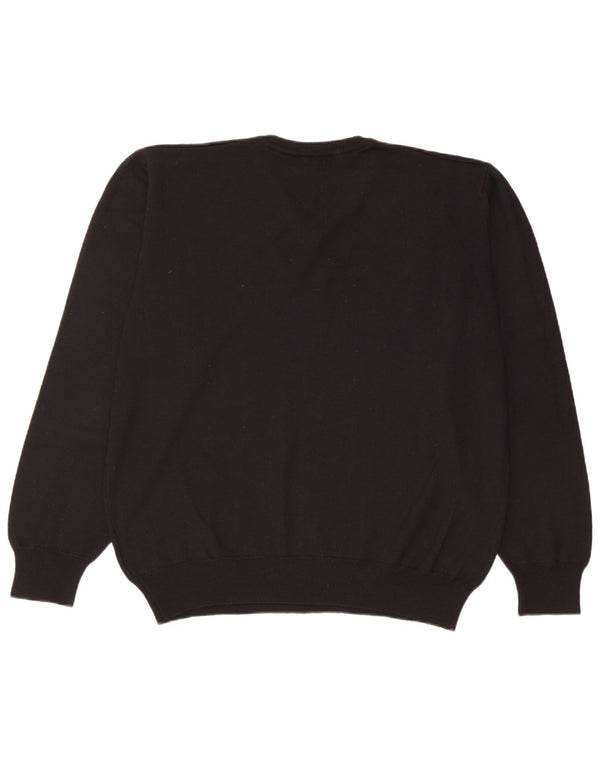 Carrera Mens V-Neck Jumper Sweater 2XL Black Wool
