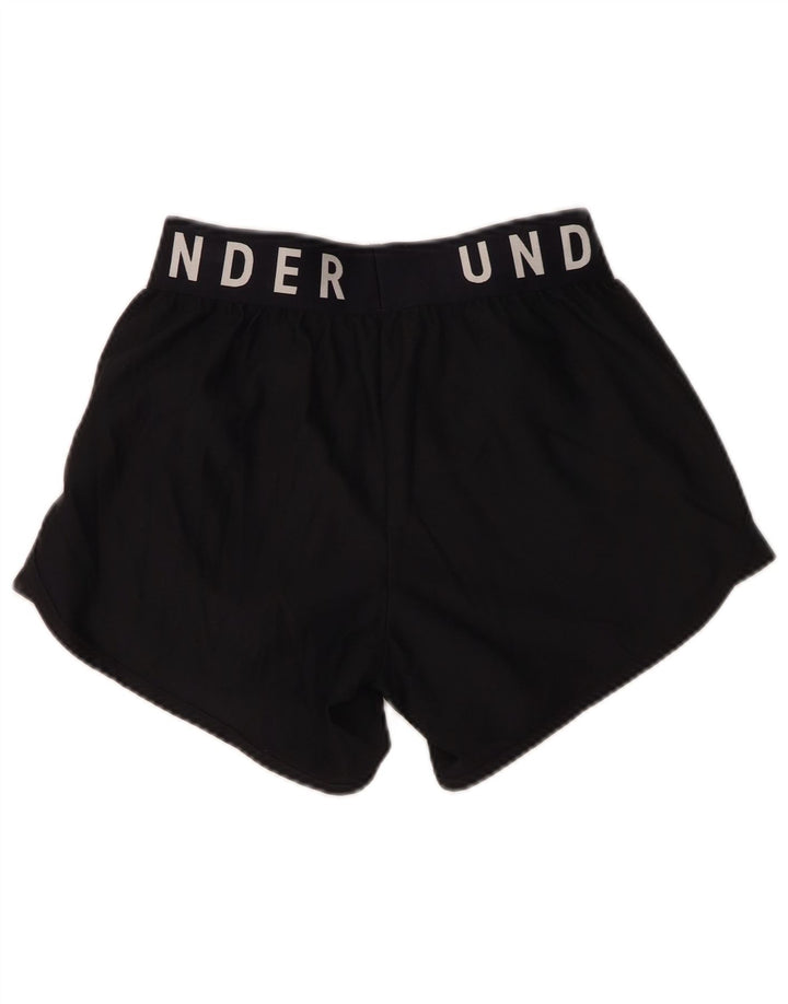 Under Armour Womens Graphic Sport Shorts UK 10 Small Black Polyester
