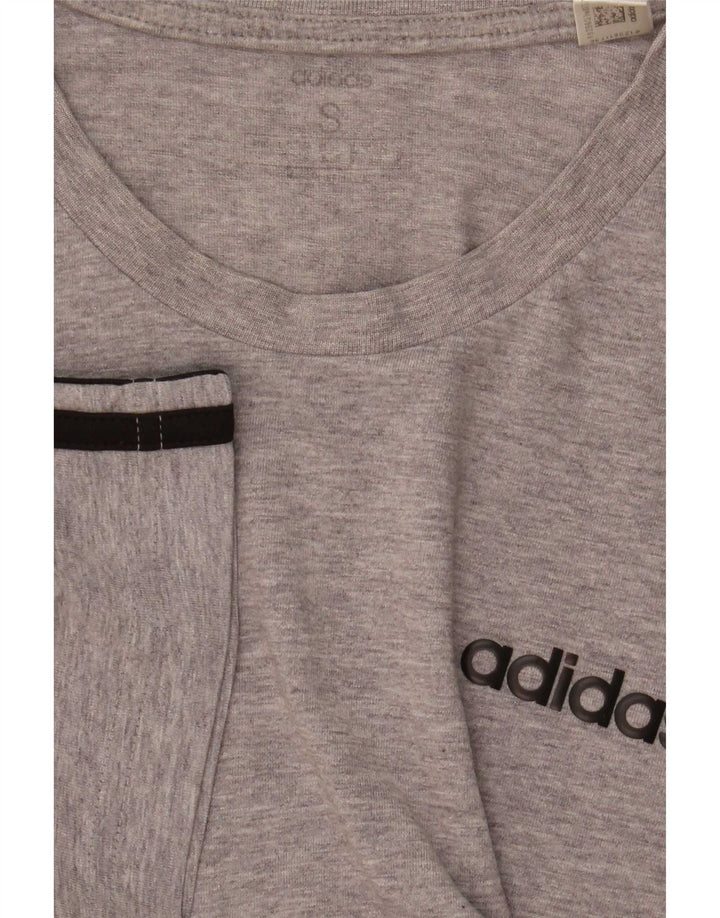 Maglietta Adidas da uomo Top piccola a righe grigie