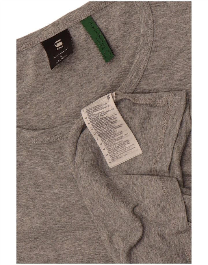 G-Star Mens T-Shirt Top Large Grey Flecked Cotton