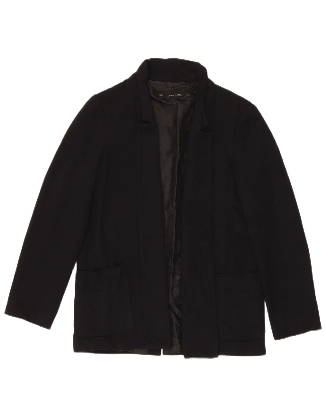 Zara Womens Open Oversized Blazer Jacket UK 6 XS Black