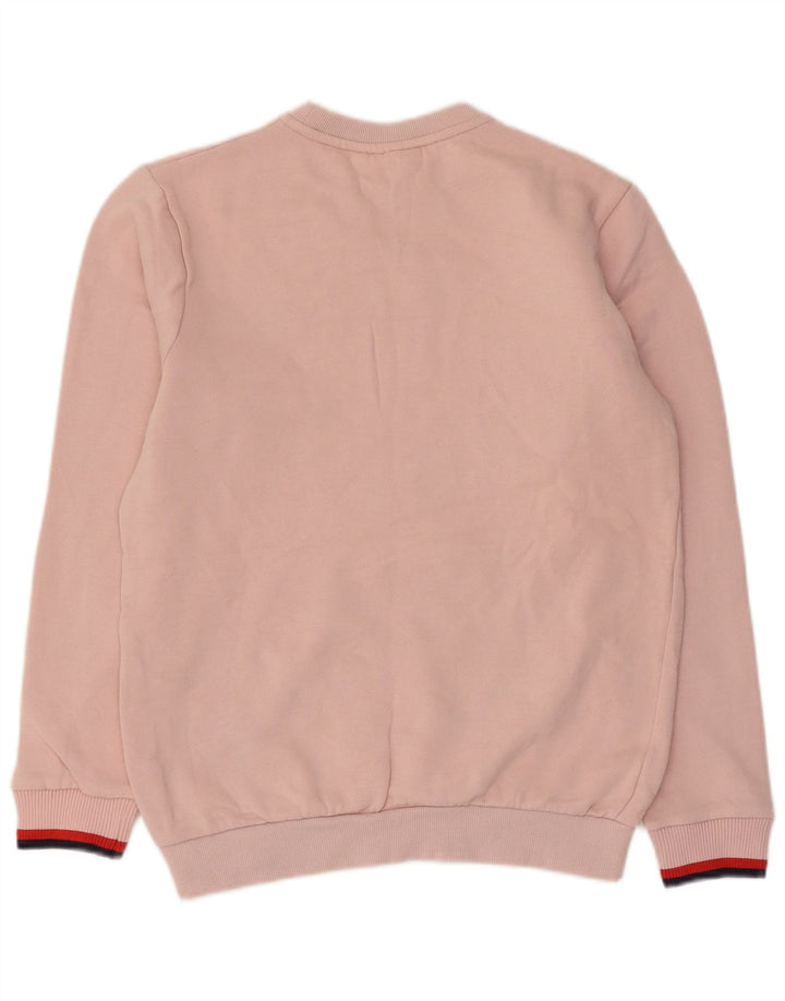 Fila Womens Oversized Sweatshirt Jumper UK 2 2XS Pink Cotton