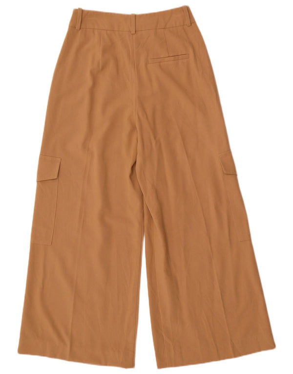 MARKS & SPENCER Pantaloni cargo a vita alta da donna UK 6 XS W24 L27 Beige