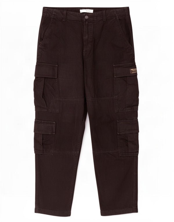 Zara Mens Straight Cargo nadrág EU 44 Large W34 L27 Fekete