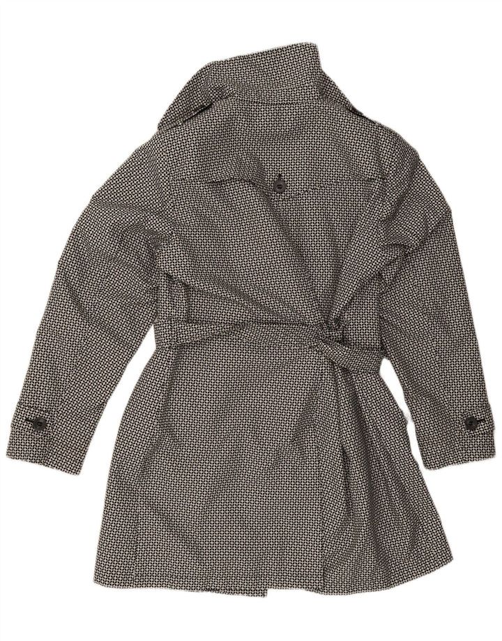 Marks & Spencer Womens Trench Coat UK 18 XL Black Geometric Polyester