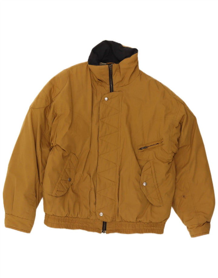 Vintage Mens Padded Bomber Jacket IT 48 Medium Brown