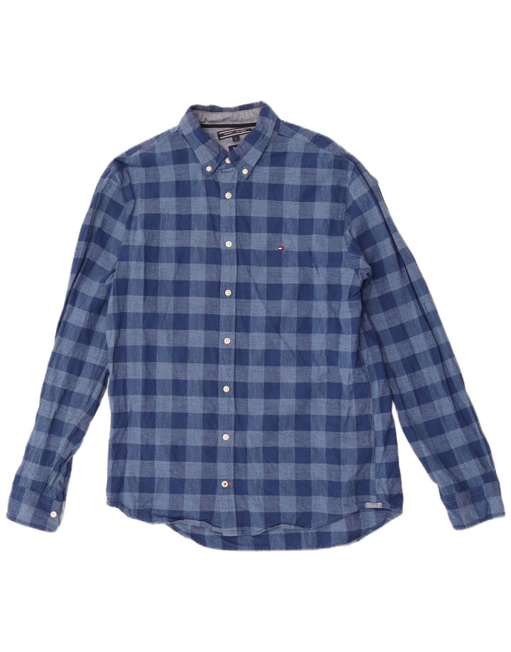 Tommy Hilfiger Chemise coupe classique pour homme en coton vichy bleu grand