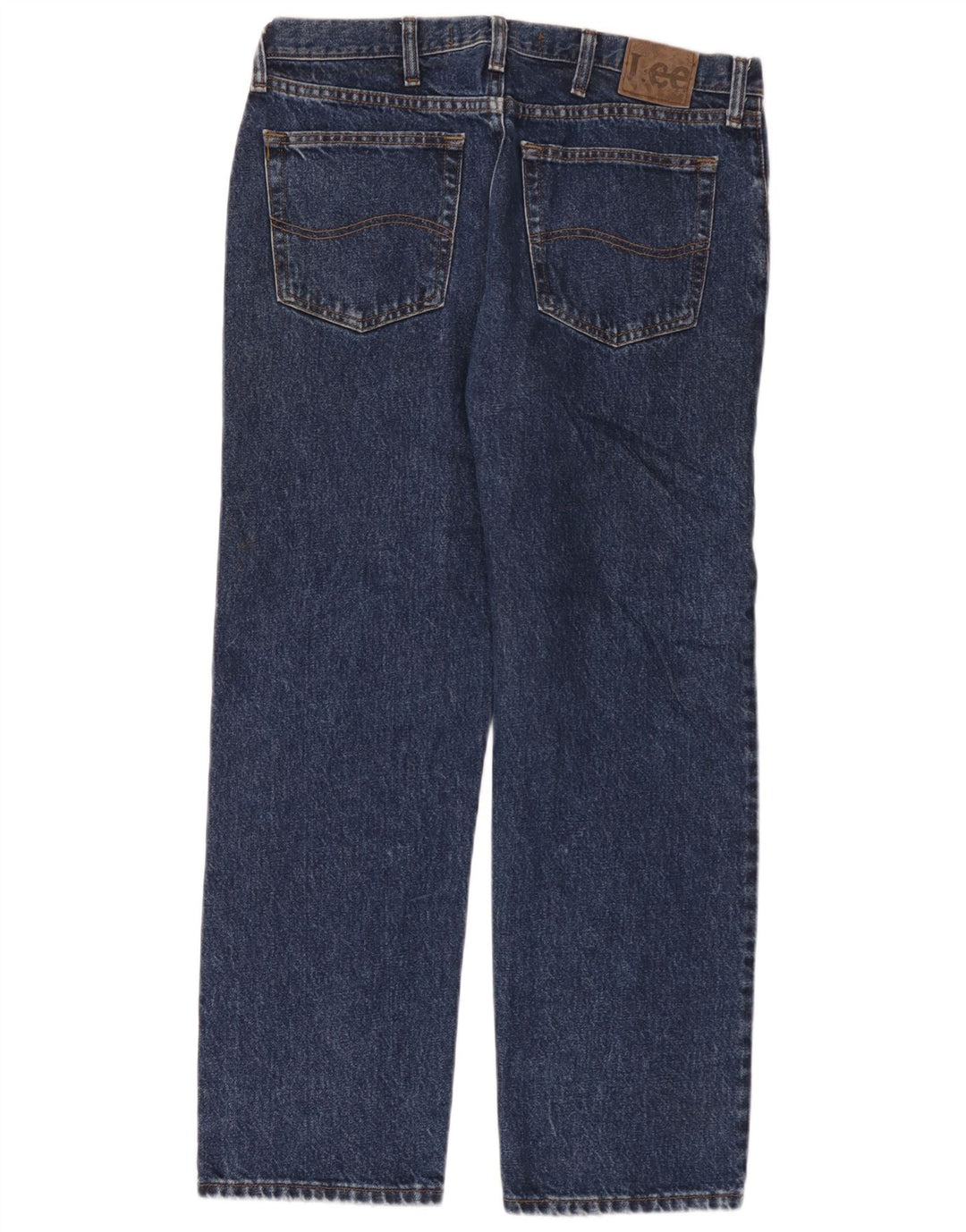 Lee Mens Regular Fit Straight Jeans W34 L29 Navy Blue Cotton
