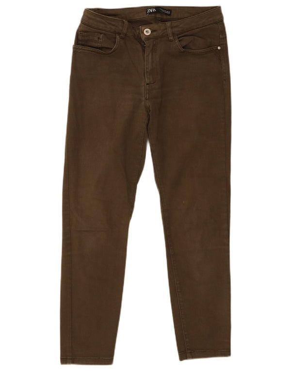 Kurze Jeans von Zara für Damen, EU 38, Größe S, W28, L24, Khaki