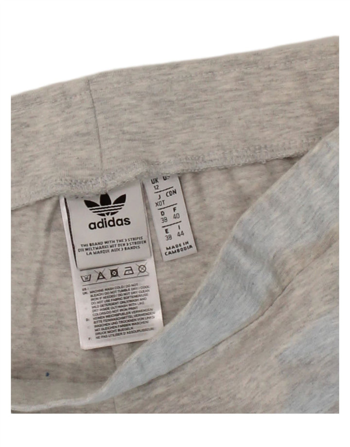 ADIDAS Womens Leggings UK 12 Medium Grey Cotton Vintage Adidas and Second-Hand Adidas from Messina Hembry 