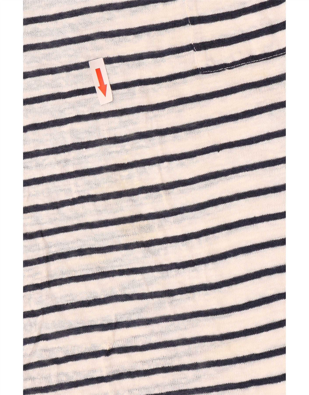 Massimo Dutti Damen T-Shirt Top UK 14 Medium Weiß gestreift