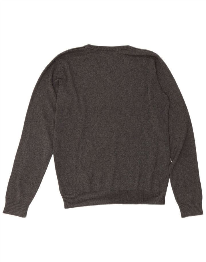 Marks & Spencer Boys V-Neck Jumper Sweater 13-14 Years Grey Cotton