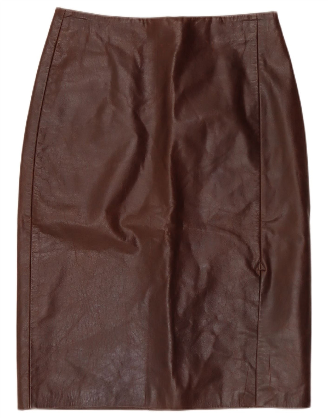 Vintage Womens Leather Skirt IT 40 Small W28 Brown Leather