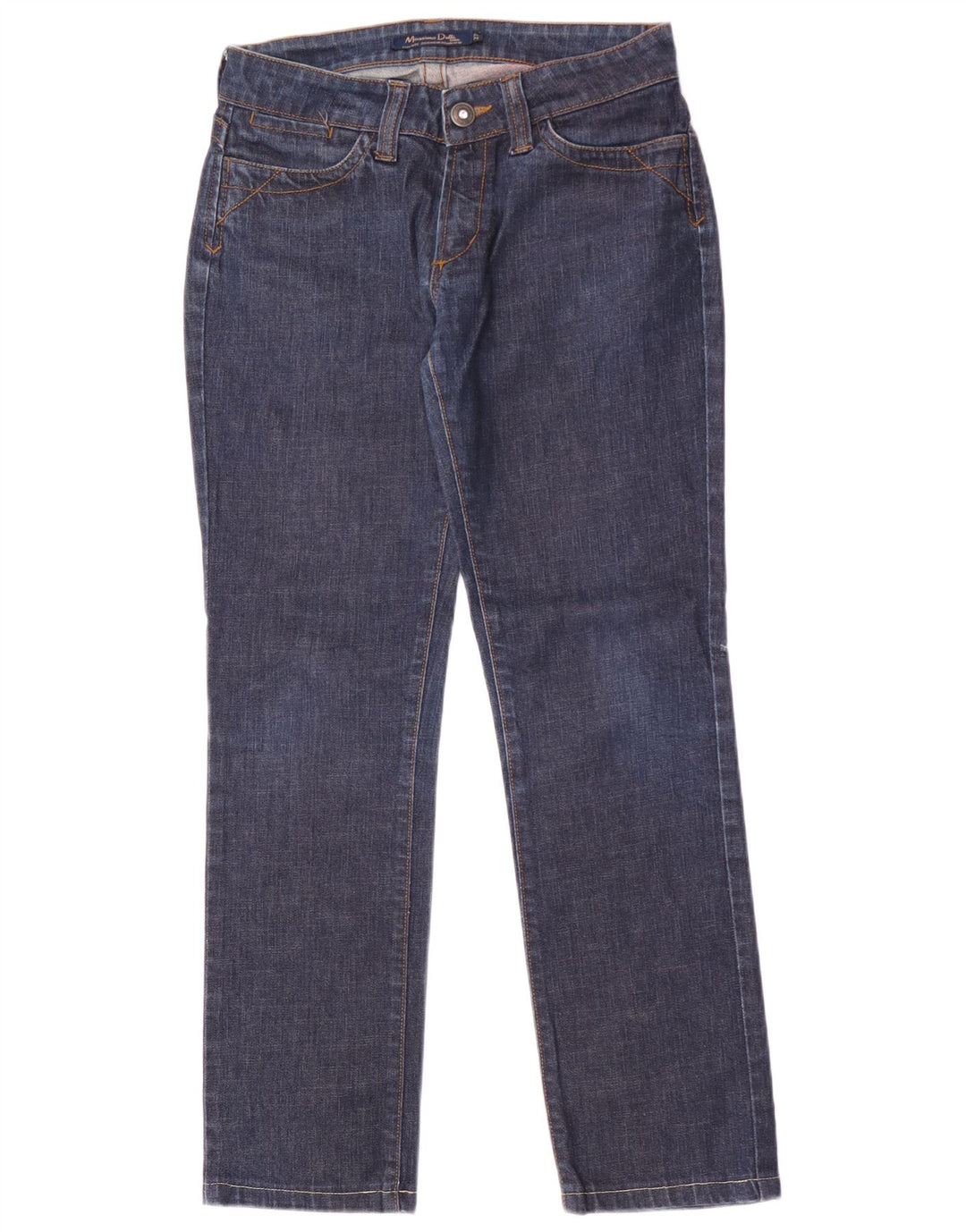 Massimo Dutti Womens Straight Jeans W27 L29 Navy Blue Cotton