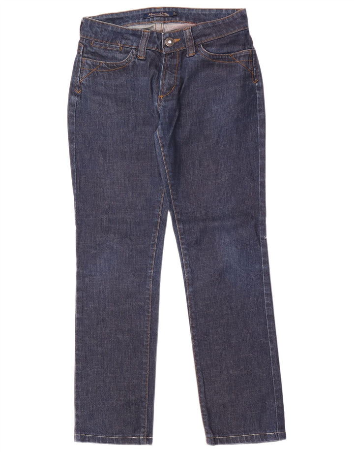 Massimo Dutti Womens Straight Jeans W27 L29 Navy Blue Cotton