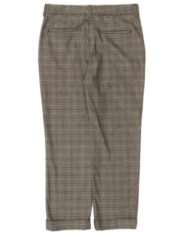 Zara Damen-Anzughose mit hoher Taille, gerade, EU 36, XS, W26, L25, grau kariert