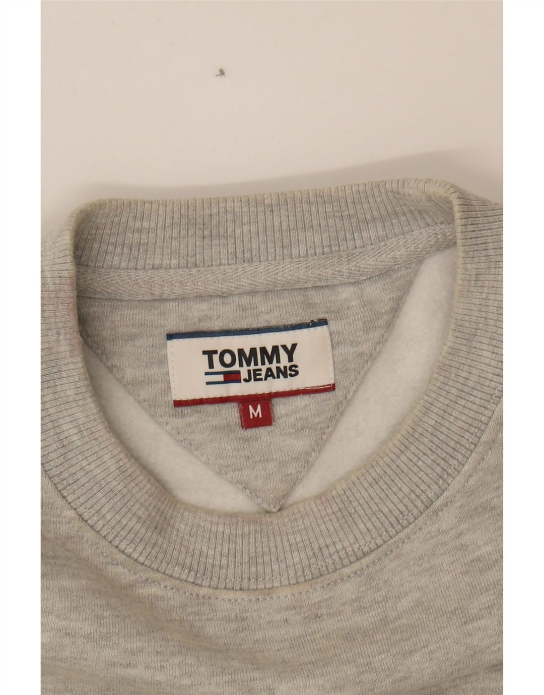 TOMMY HILFIGER Mens Graphic Sweatshirt Jumper Medium Grey Flecked Cotton Vintage Tommy Hilfiger and Second-Hand Tommy Hilfiger from Messina Hembry 