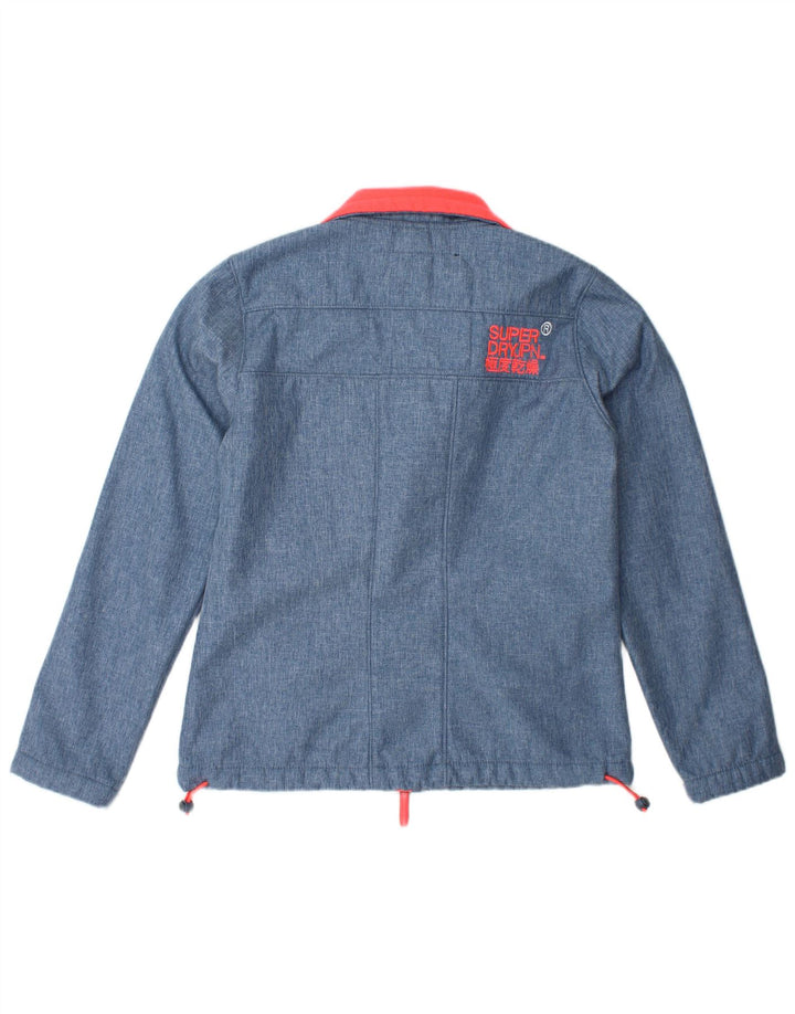 SUPERDRY Женская ветровка Windtrekker UK 14, средний синий полиэстер
