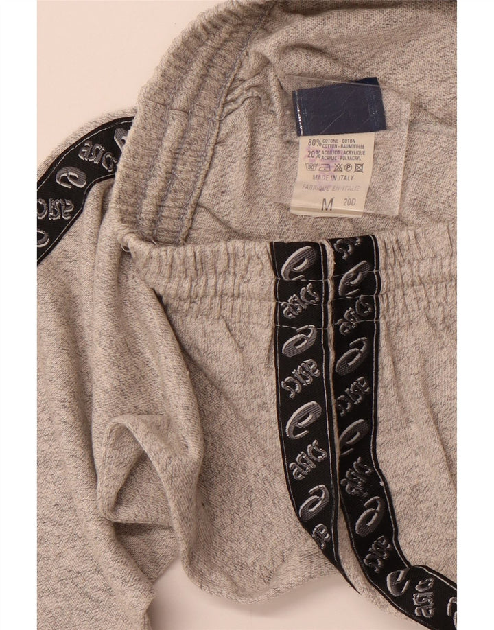 ASICS Womens Graphic Tracksuit Trousers UK 12 Medium  Grey Colourblock