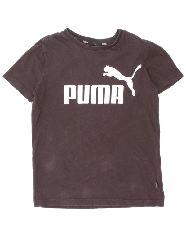 Tricou grafic Puma pentru băieți Top 9-10 ani bumbac negru