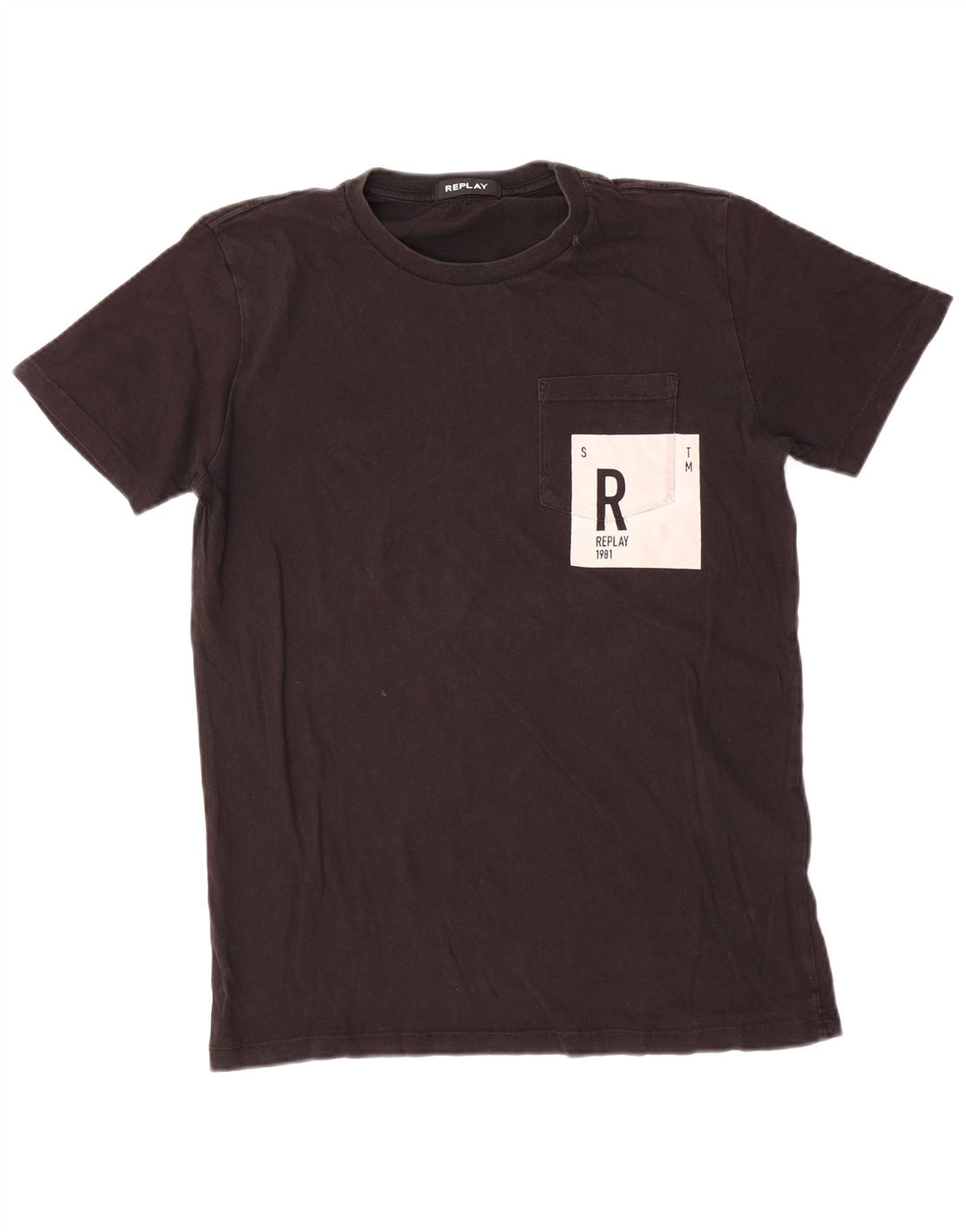 Replay T-Shirt Graphique Homme Noir Moyen Coton