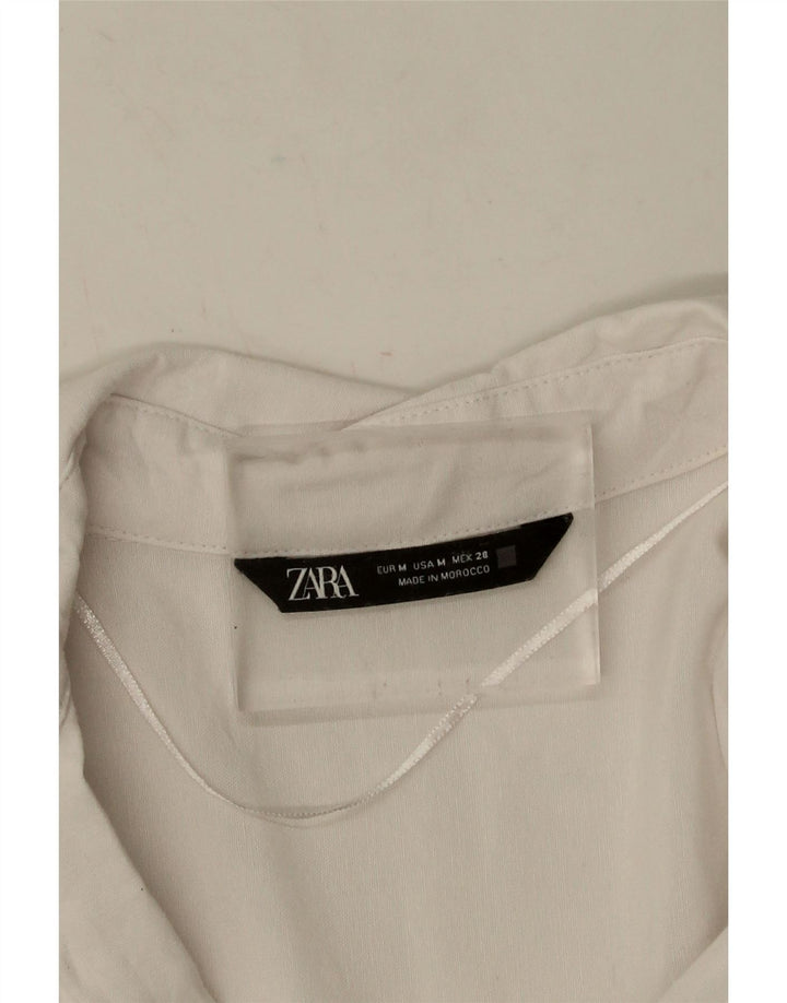 Zara Dame Oversized skjorte UK 14 Medium White Bomuld