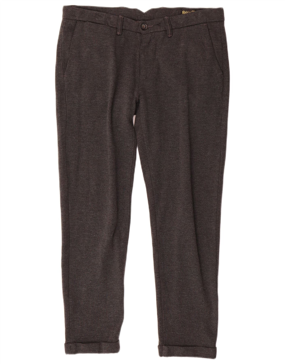 Refrigiwear Mens Slim Chino Trousers W32 L28 Grey Polyamide