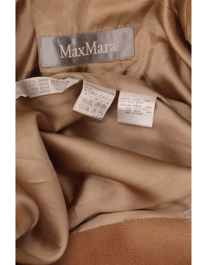Max Mara Γυναικείο Παλτό με διπλό στήθος UK 8 Small Beige Wool