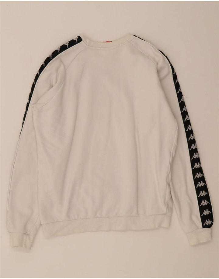 Kappa Mens Graphic Sweatshirt Jumper Medium White Colourblock Cotton