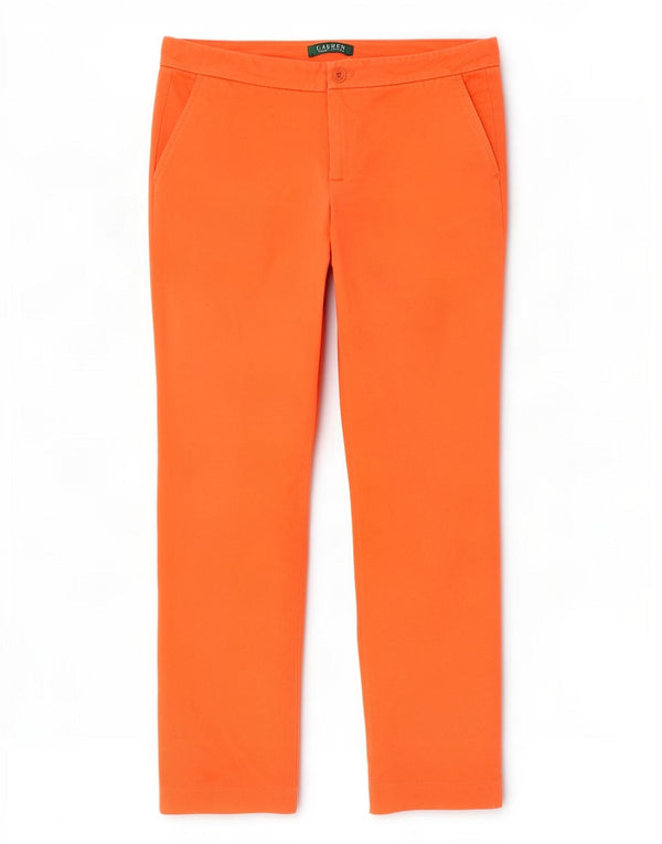 Ralph Lauren Damen Slim Chino-Hose US 6 Medium W30 L28 Orange Baumwolle
