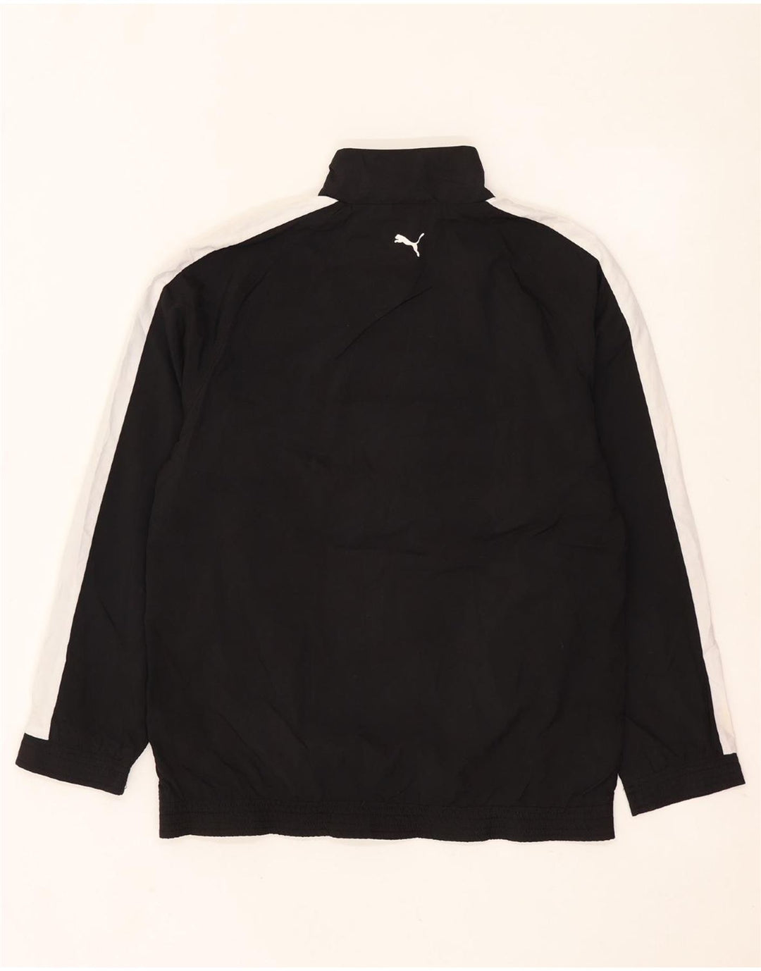 PUMA Boys Graphic Tracksuit Top Jacket 11-12 Years Black Colourblock