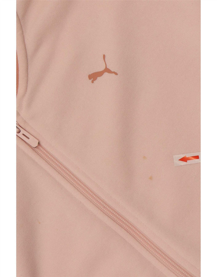Puma Womens Graphic Tracksuit Top Jacket UK 12 Medium Pink Colourblock