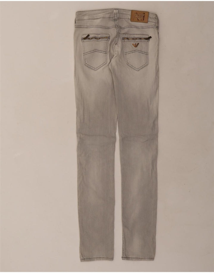 Jeans slim da donna ARMANI W26 L32 cotone grigio