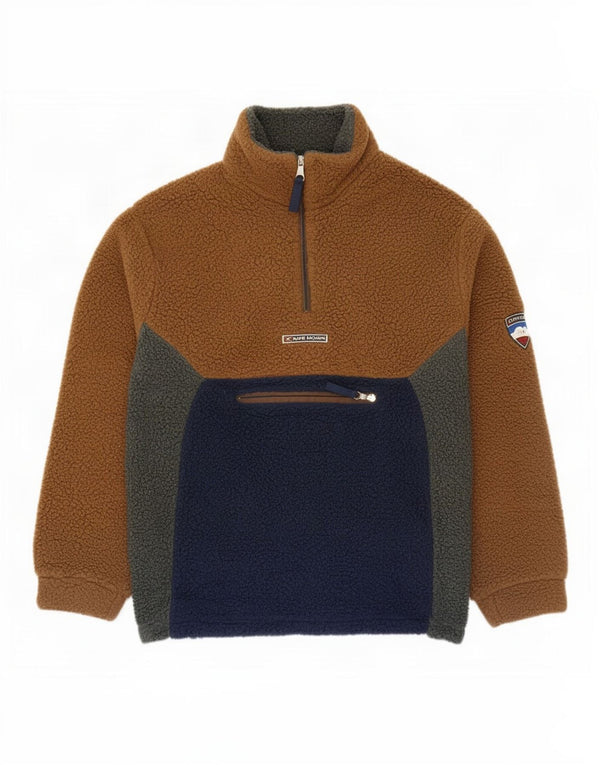 Cape Horn Mens Zip Neck Fleece Jumper Medium Navy Blue Colourblock